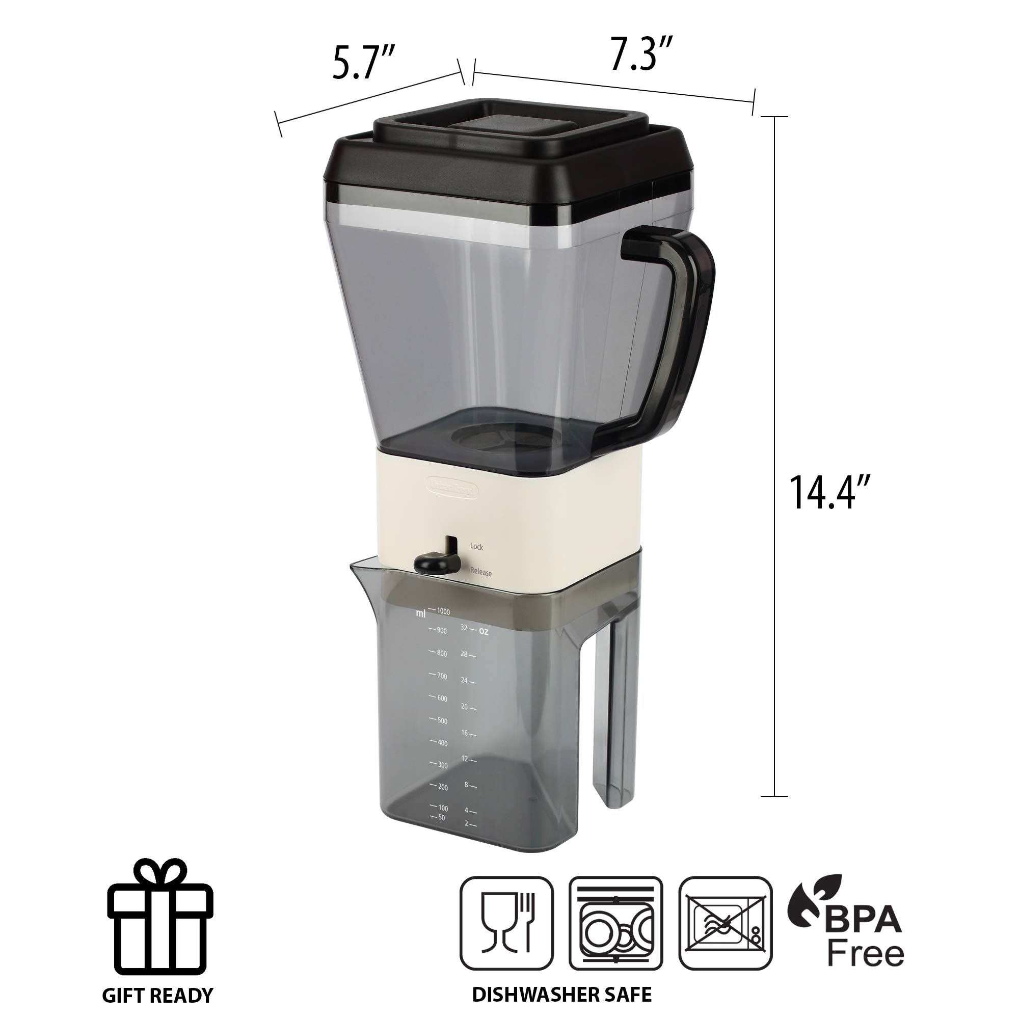 Premium Cold Brew Iced Coffee Maker - 12 Servings Rich Coffee Concentrate for Hot & Cold Drinks | Perfect for Home, Office & Outdoor Use