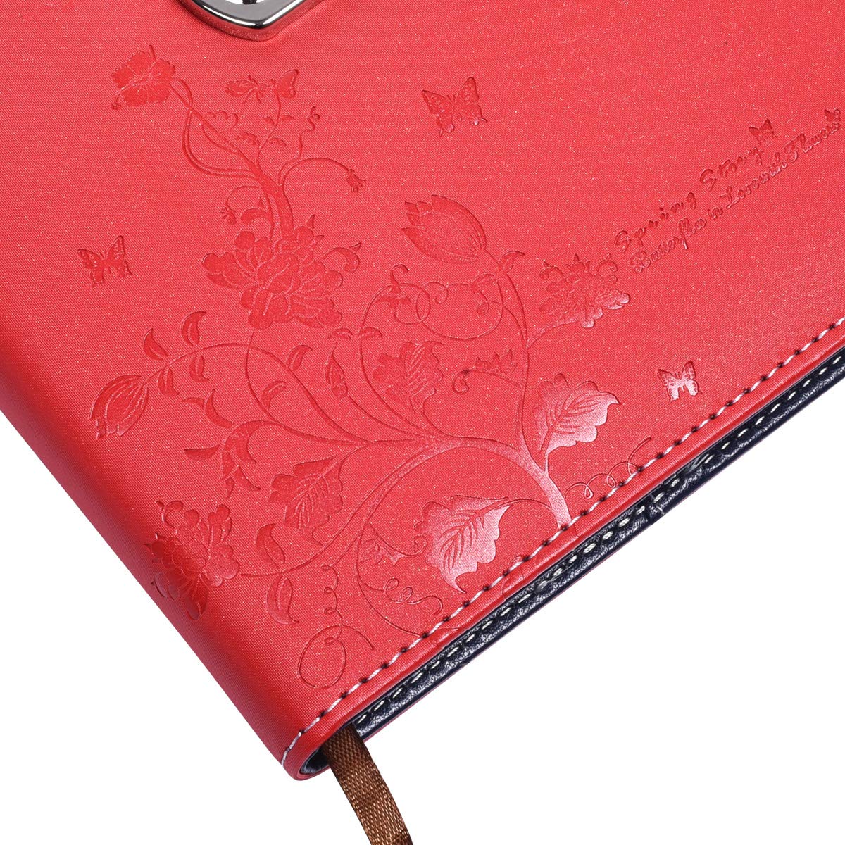 Premium A5 PU Leather Locking Journal - Secure Combination Lock Diary Notebook for Personal Writing, Travel & Gift Ideas (Red)