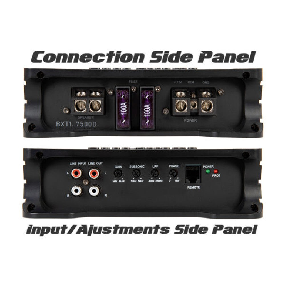 Soundstream BXT1.7500D 750W Digital Mono Car Amplifier with Bass Boost - Powerful Subwoofer Amp for Car Audio Systems, Home Theater & DJ Setups