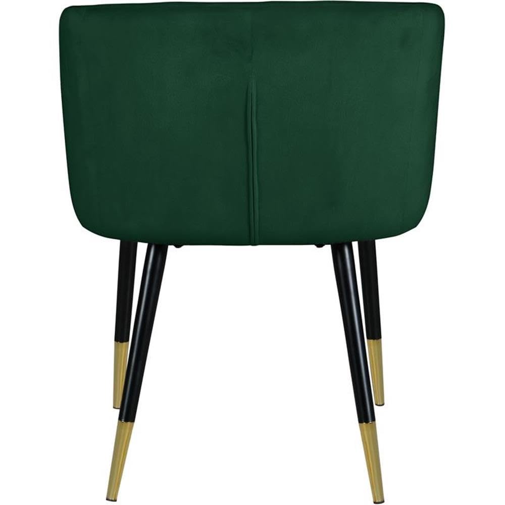 Home Square 2-Piece Velvet Upholstered Dining Chairs Set in Emerald Green - Perfect for Modern Kitchens, Dining Rooms & Small Spaces