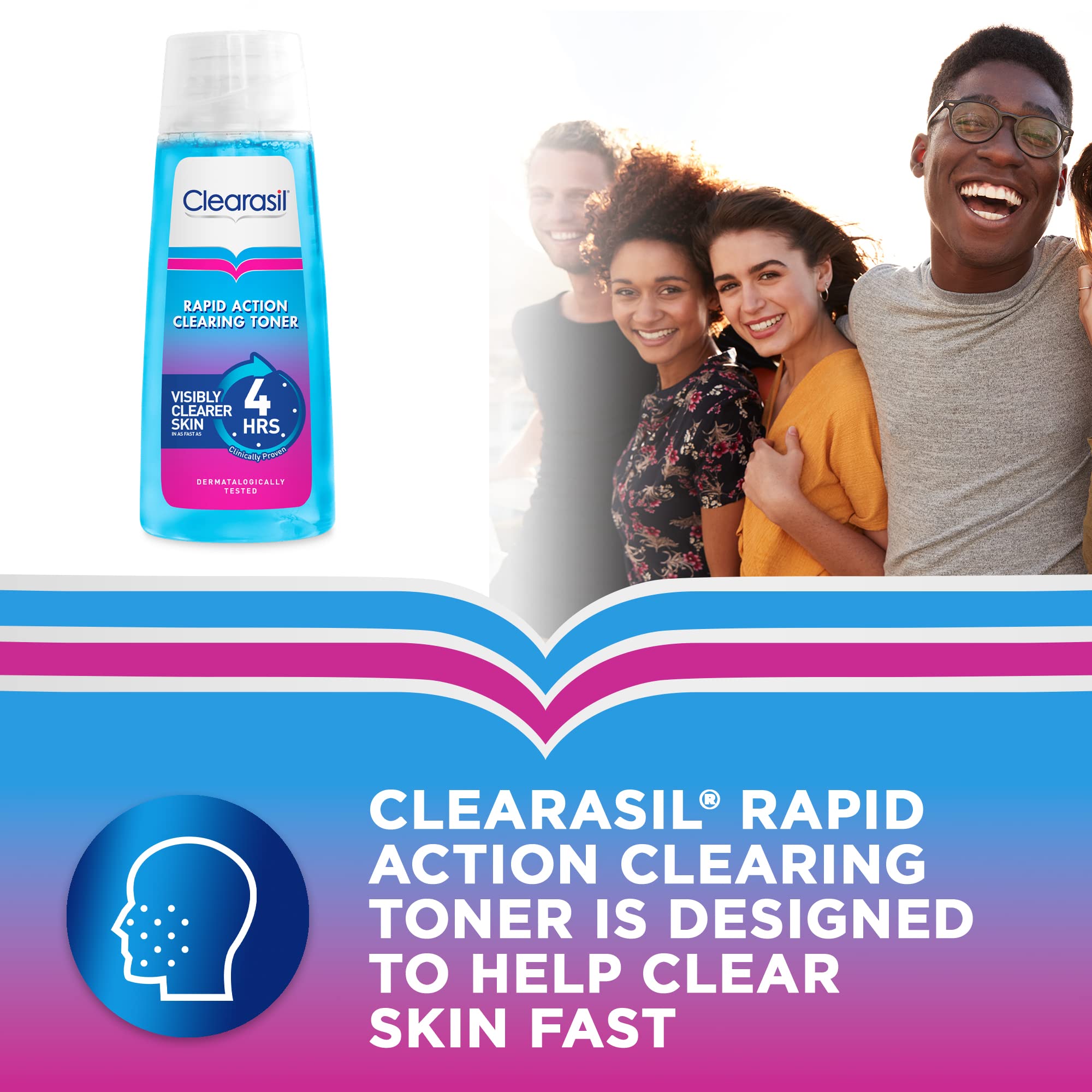 Clearasil Acne & Blackhead Treatment Bundle - Exfoliating Scrub 125ml, Toner 200ml & Gel Wash 150ml | Complete Skincare Routine for Clear Skin | Perfect for Daily Face Wash & Teen Acne Care