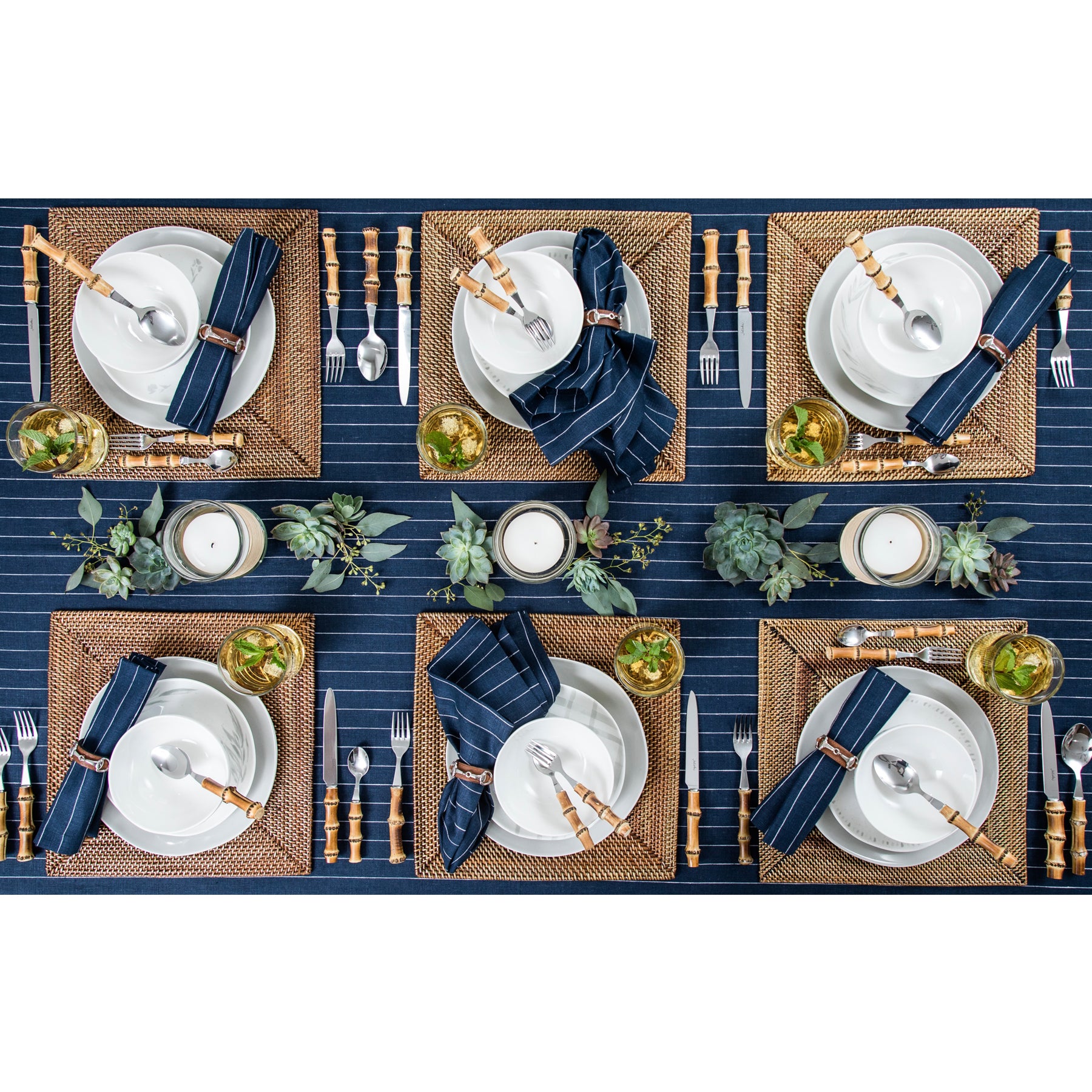 Elegant Pinstripe Tablecloth for Dining & Events - Premium Cotton Table Cover for Restaurants, Weddings & Home Decor