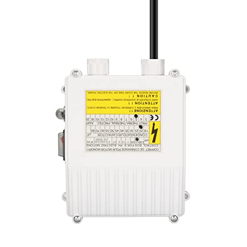 Stainless Steel Pump Control Box with Thermal Protection Circuit Breaker - 1500W Submersible & External Pump Controller with Capacitor - Perfect for Household Water Systems, Irrigation, and Pool Pumps