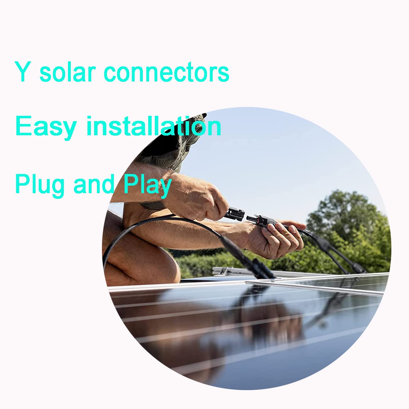 Y Solar Connector - Solar Y Branch Parallel Cable 1 to 2 Male Female Adapter, 10AWG 45A Waterproof IP68 40CM Extension Cable for Solar Panels & Solar Cells (MFF & FMM, 1 Pair) - Perfect for RV, Off-Grid & Home Solar System Installations