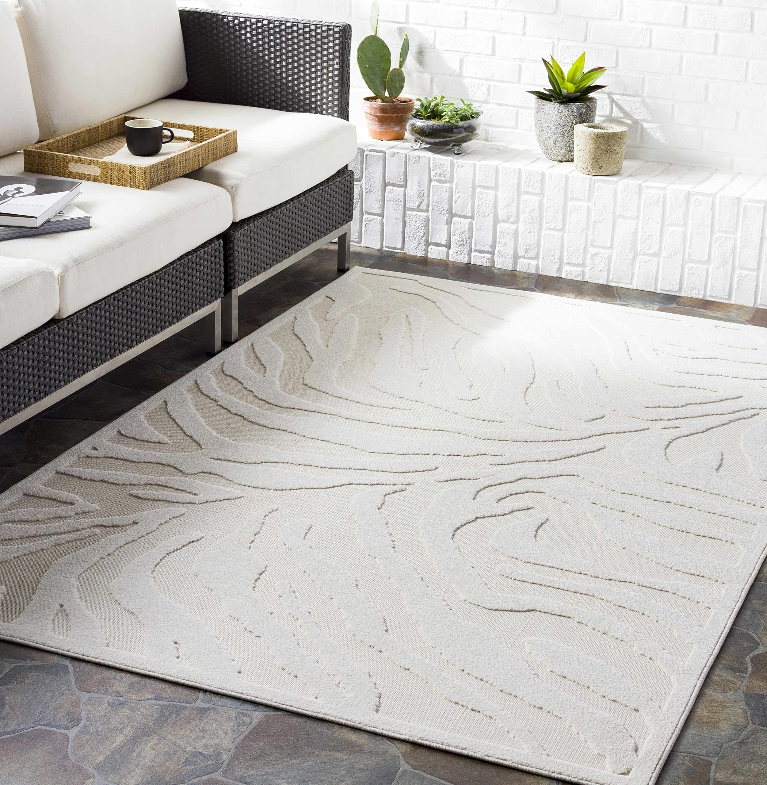 Modern Beige Hauteloom Benzonia Area Rug 6'7