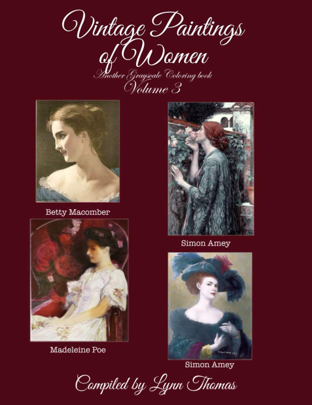 Vintage Women Paintings Grayscale Coloring Book for Adults - Relaxing Art Therapy & Stress Relief Activity for Home & Travel