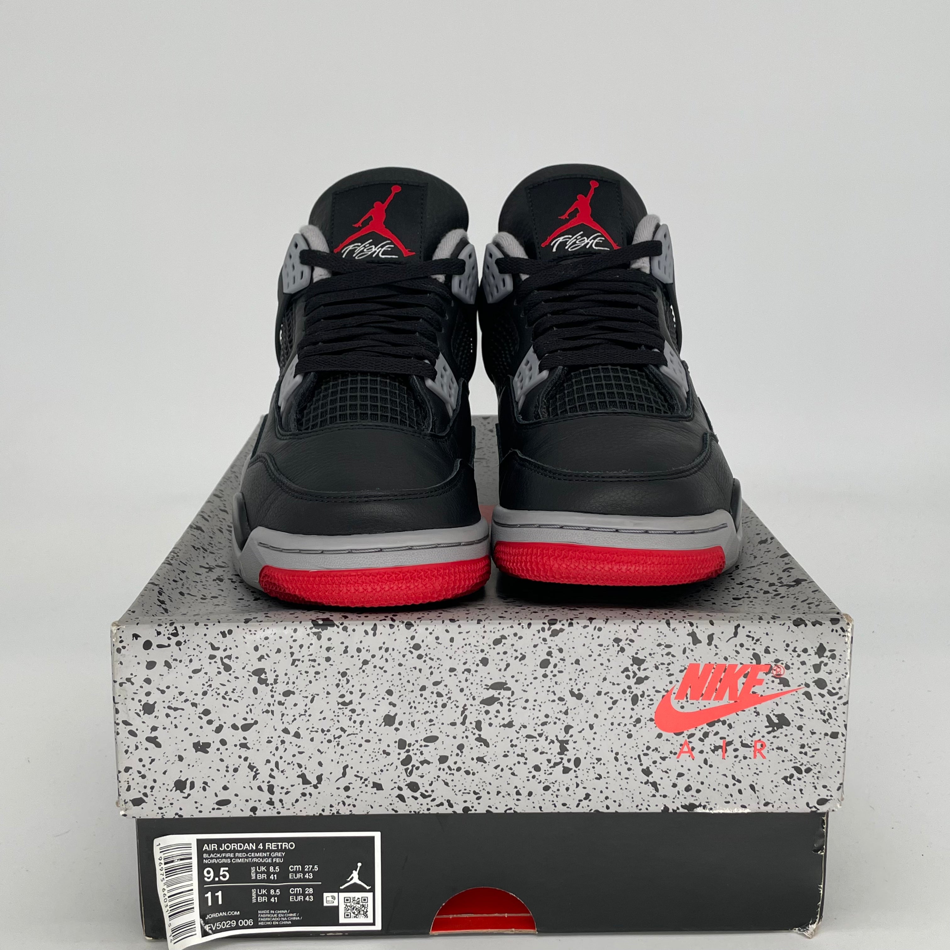 AIR JORDAN 4 BRED REIMAGINED Basketball Shoes - Men's Size 9.5/Women's Size 11 - Style FV5029-006 - Perfect for Streetwear & Sneaker Collectors