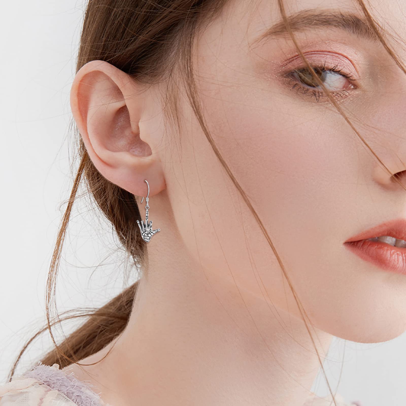 Gothic Snake Sword Earrings Sterling Silver Drop - Skeleton Cat Skull Sword Jewelry for Women - Perfect for Halloween, Cosplay, and Gothic Fashion Accessories