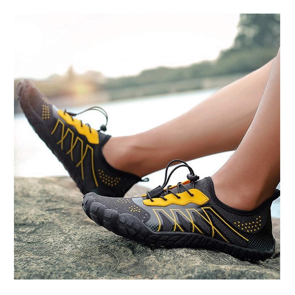 **Best Non-Slip Cycling & Hiking Shoes for Men & Women – Outdoor Trekking & Climbing Sneakers – Yellow Size 42 – Perfect for Trail Running & Mountain Adventures**