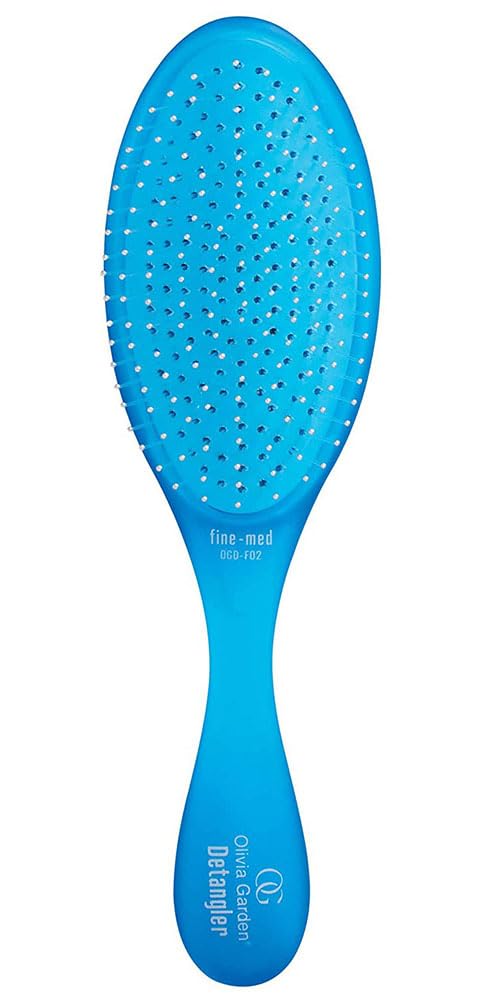 Olivia Garden Detangling Brush - Removable Cushion for Easy Cleaning & Scalp Massage - Perfect for Wet/Dry Hair - Women, Men & Kids - Home & Travel Use