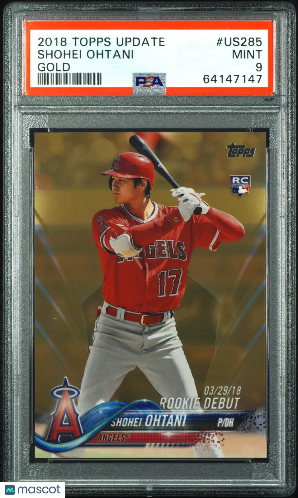 2018 Topps Update Baseball Shohei Ohtani RC Rookie Gold PSA 9 #/2018 - Rare Collectible Card for Baseball Fans & Sports Memorabilia Collectors