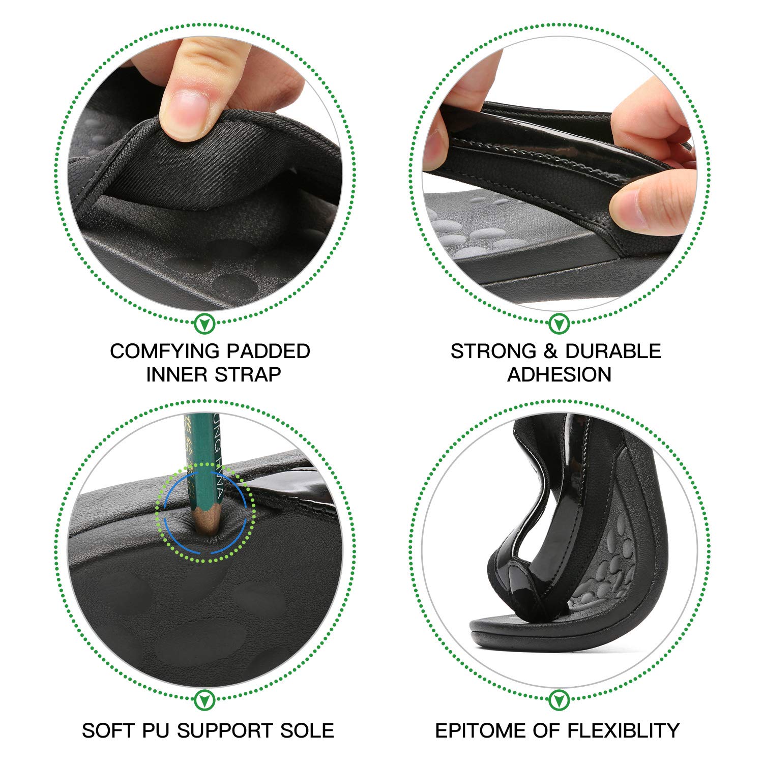 Sounity Women's Soft Arch Support Sandals - Comfortable Walking Flip Flops for Plantar Fasciitis Relief - Best Summer Dress Sandals for Beach, Pool, Vacation & Outdoor Activities - Perfect for Walking, Travel and Casual Wear