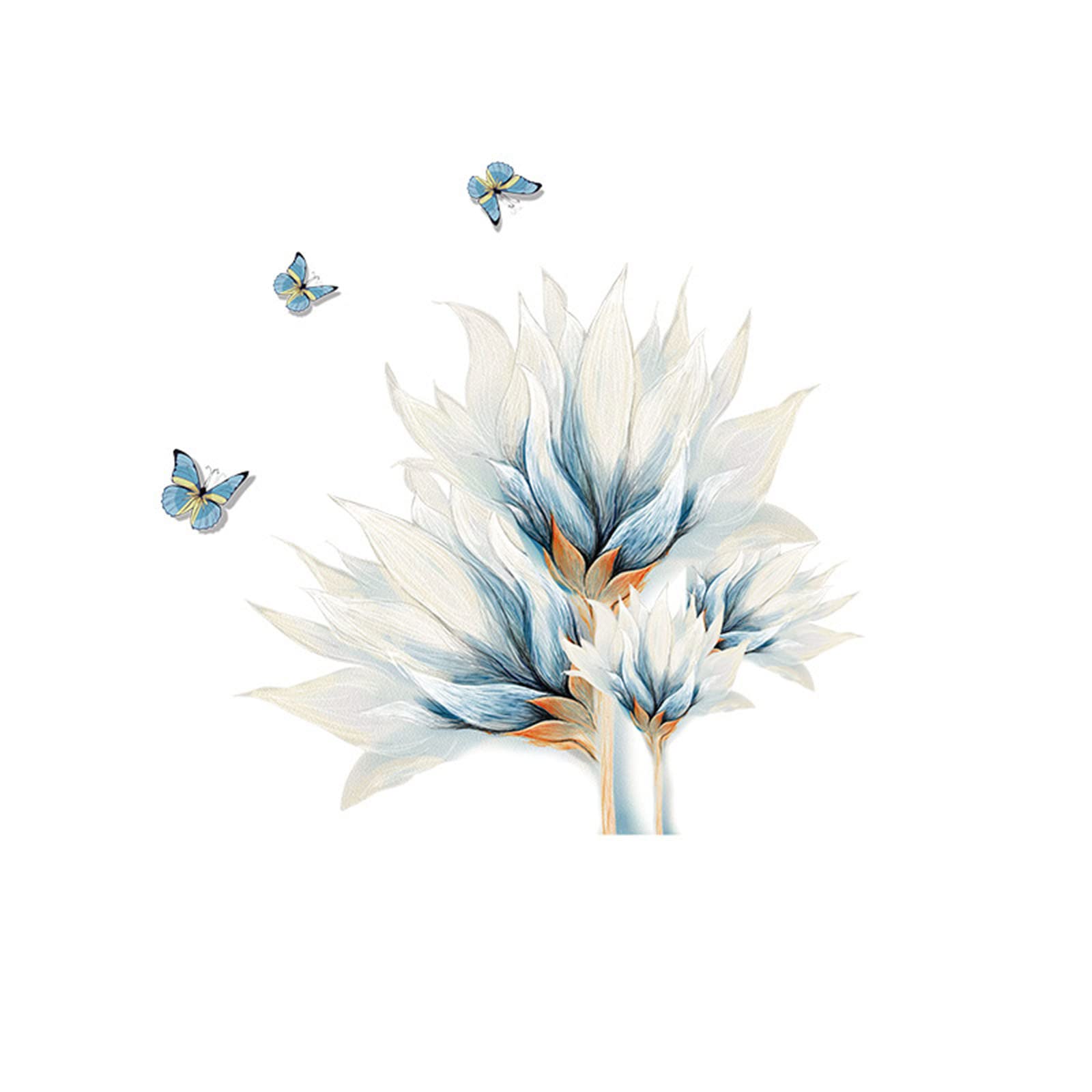 Blue Butterfly Watercolor Wall Stickers - Floral Home Decor for Bedroom, Living Room, Porch | Peel and Stick Wall Art for Women's Room Aesthetic