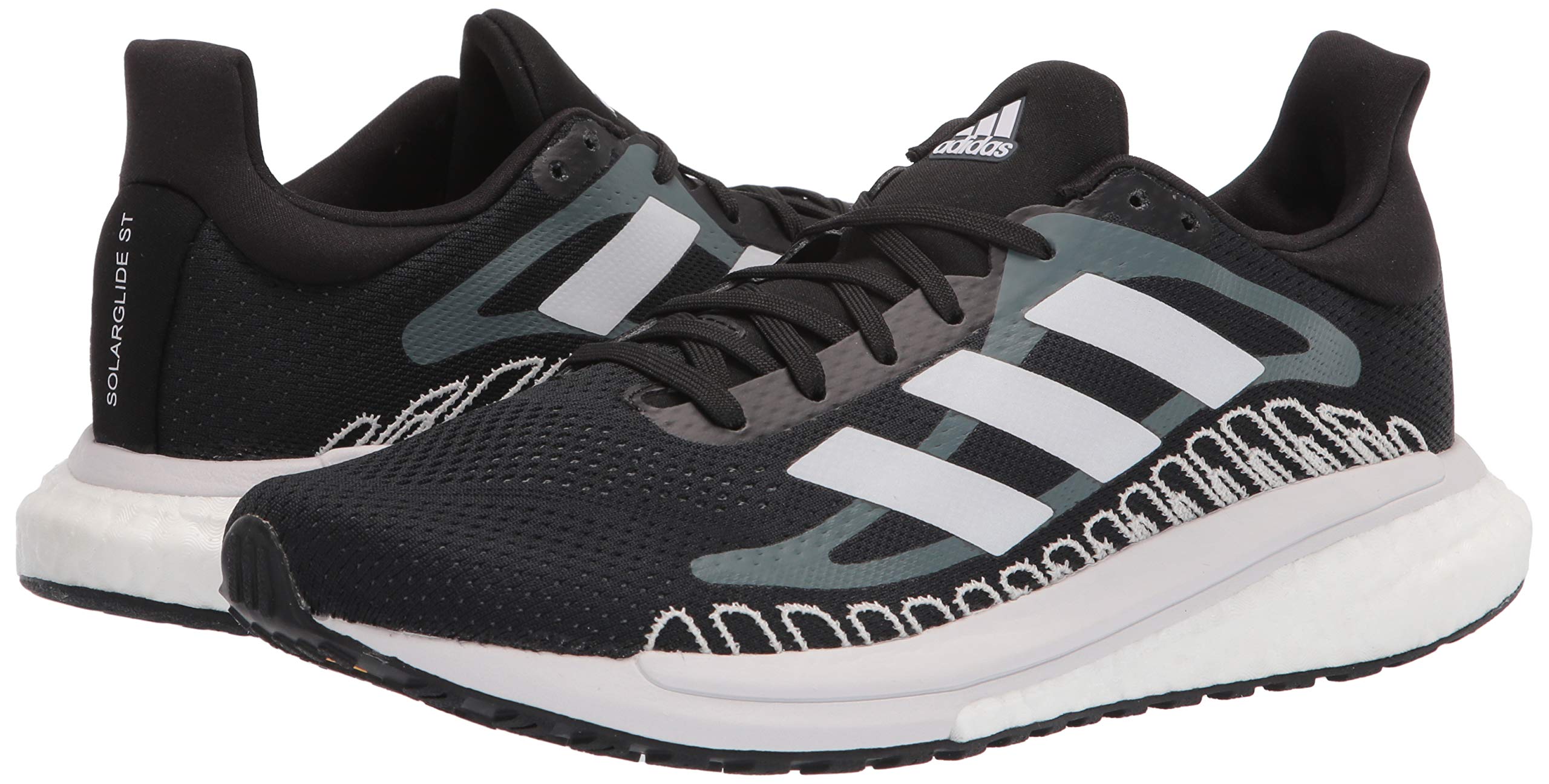 adidas Women's Solar Glide ST Running Shoes - Black, Size 9 | Lightweight Cushioned Sneakers for Jogging, Gym Workouts & Daily Walking
