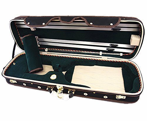 Premium 4/4 & 4/4 Pro Enhanced Wooden Violin Case with Free Strings - Durable Protection for Professional & Student Violinists | Perfect for Travel, Performances & Practice