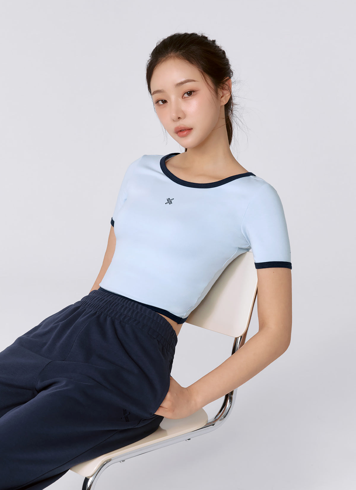 Soft Logo Color Block Crop Top - Trendy Women's Fashion Tops for Casual Wear & Summer Outfits