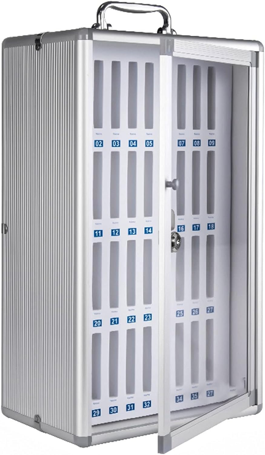 36-Slot Lockable Wall-Mounted Phone Storage Cabinet - Secure Cell Phone Holder for Classroom, Office & Home Organization - Perfect for Schools, Meetings & Device Management