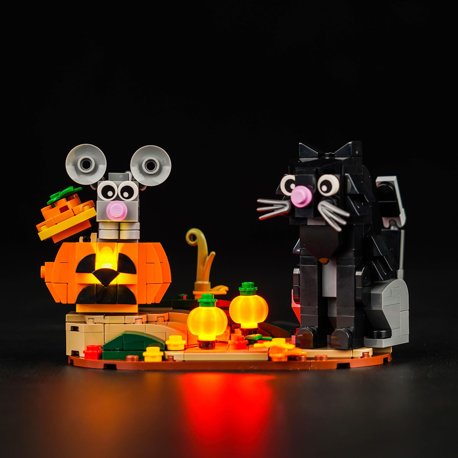 Upgraded LED Light Kit for Lego Halloween Cat & Mouse Building Set (40570) - Compatible Lighting Decoration for Lego Models | Perfect for Halloween Displays & Lego Enthusiasts