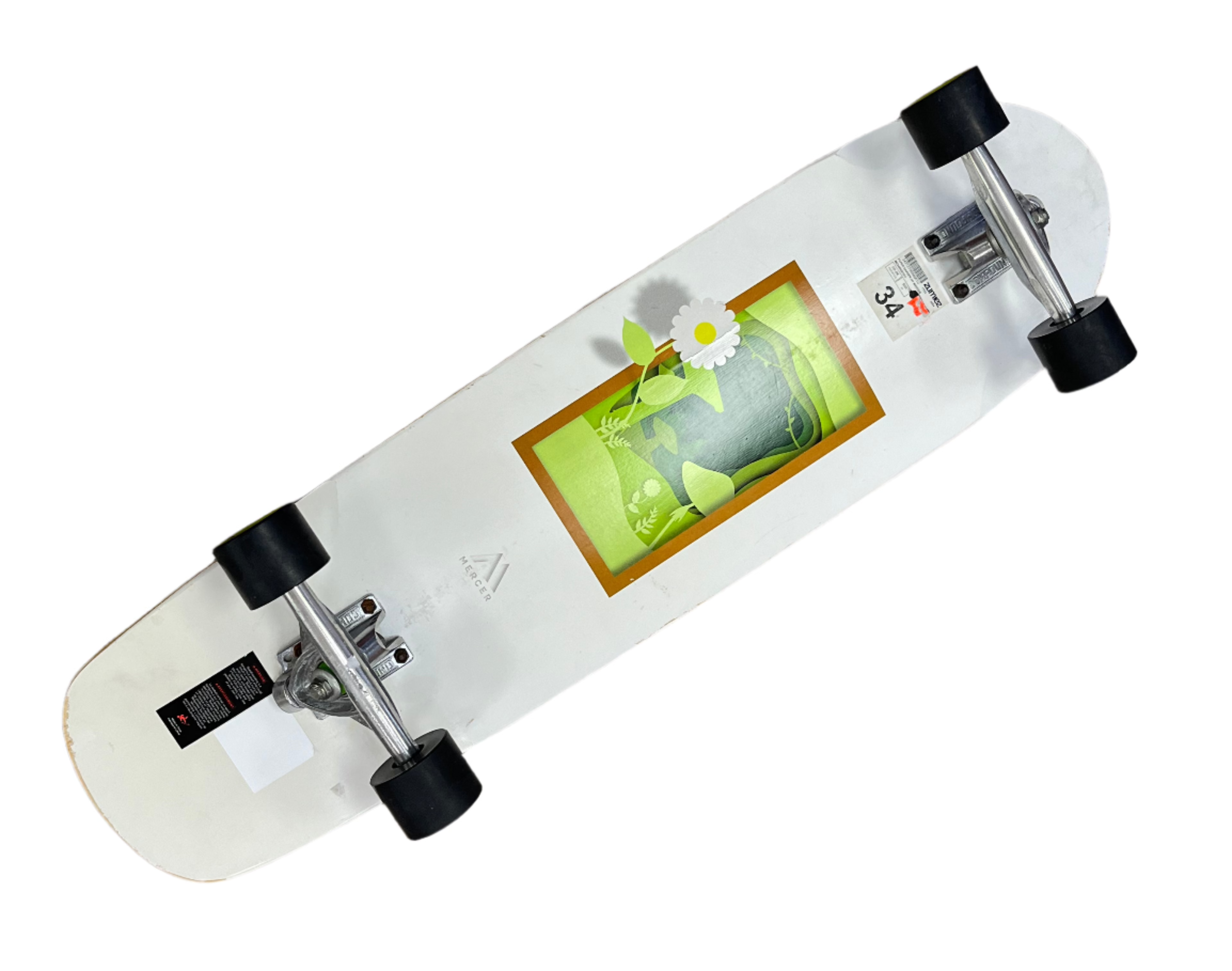Mercer 34 Paper Garden Longboard Skateboard - Lightweight & Durable for Commuting, Cruising & Downhill Riding - Perfect for Beginners & Advanced Skaters