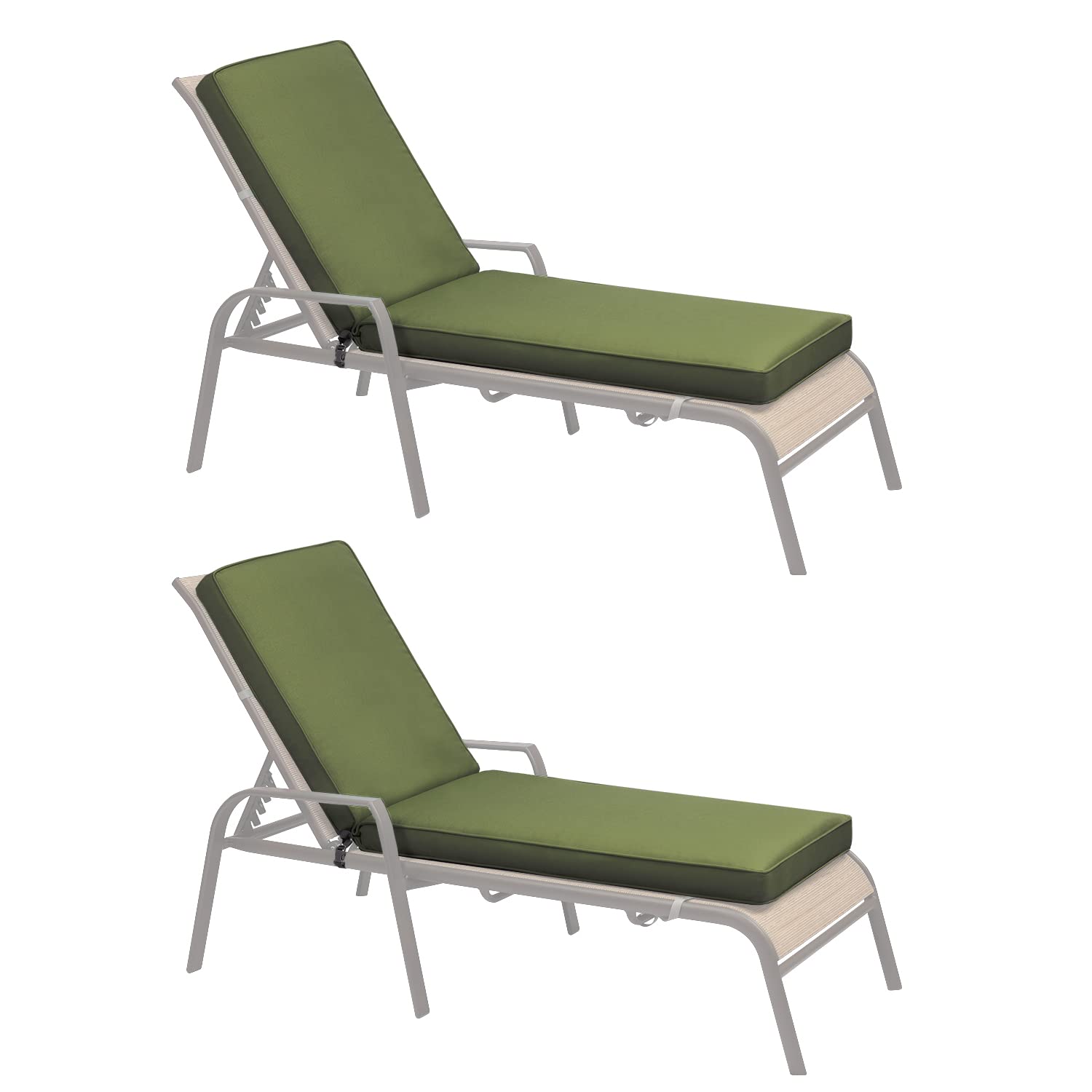 Premium Olefin Fabric Patio Chaise Lounger Cushion Set - 72