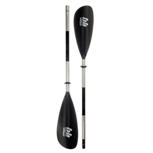 220cm Lightweight Aluminum Kayak Paddle with Whisper Snap Button - 2-Piece Black Paddle for Kayaking, Canoeing & Water Sports