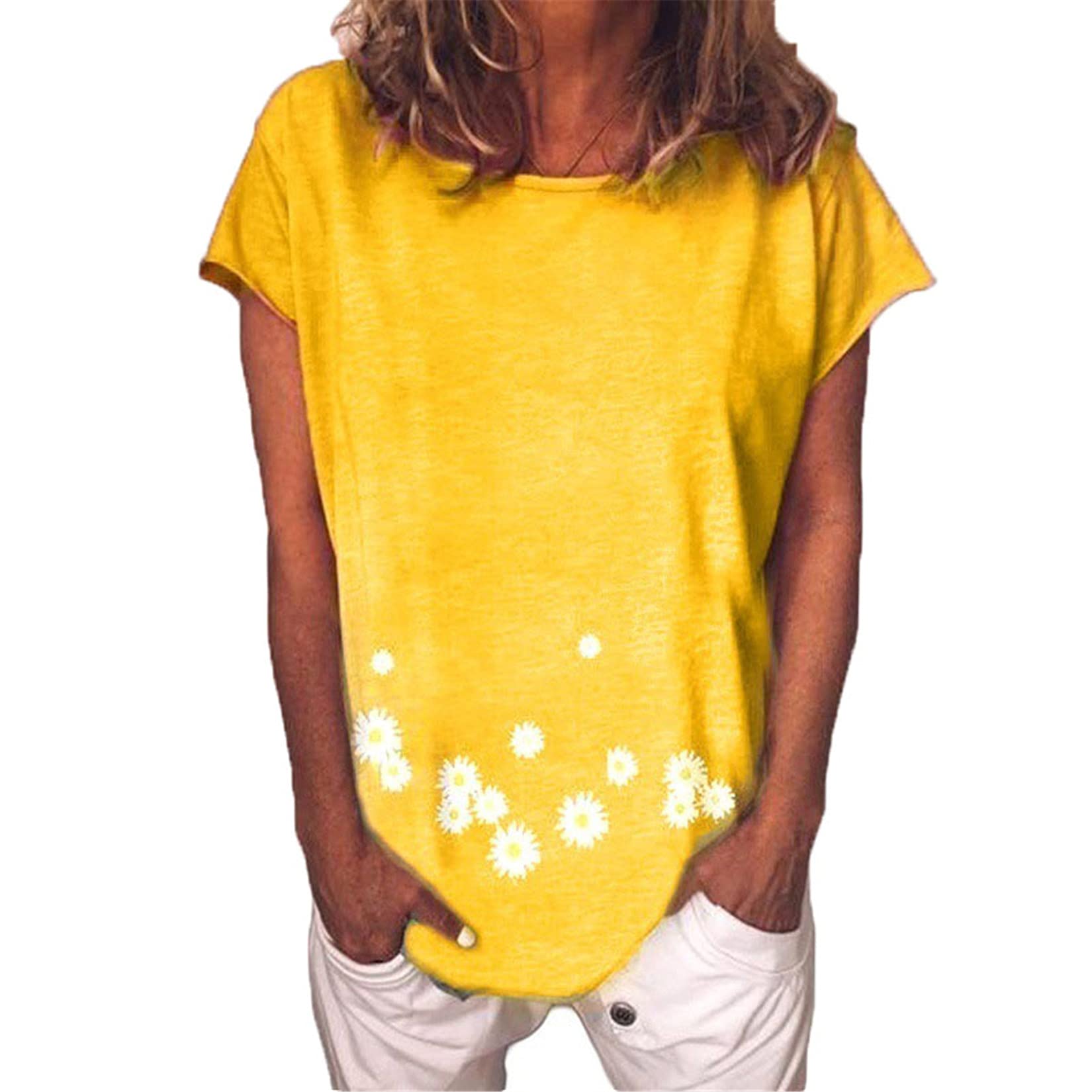 Andongnywell Women's Fashion Summer Short Sleeve T-Shirt - Multicolor Casual Top for Everyday Wear | Perfect for Beach, Travel & Street Style