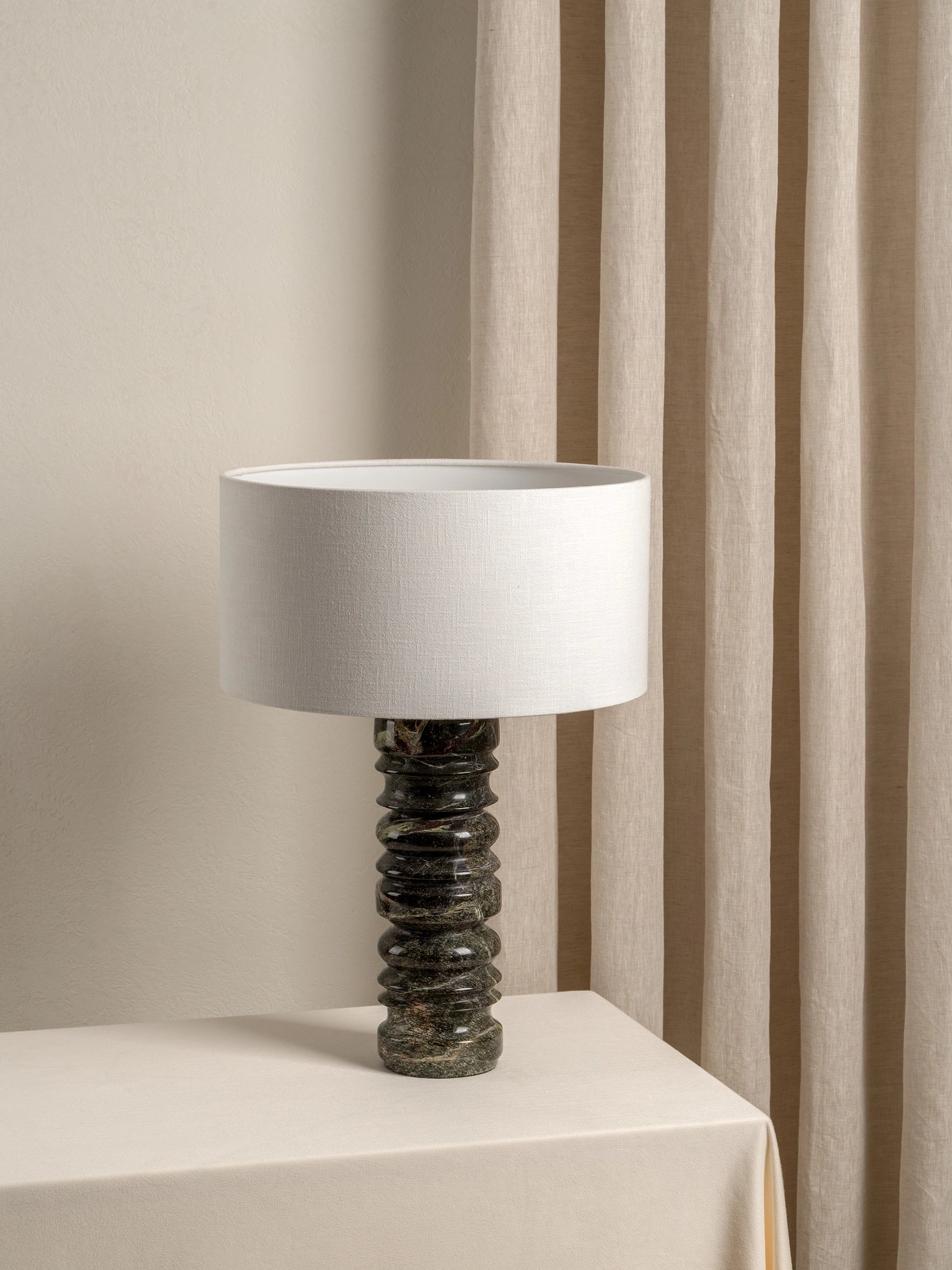 Renee Large Green Marble Table Lamp - Modern Home Decor for Living Room, Bedroom & Office - Elegant Lighting for Reading & Relaxation