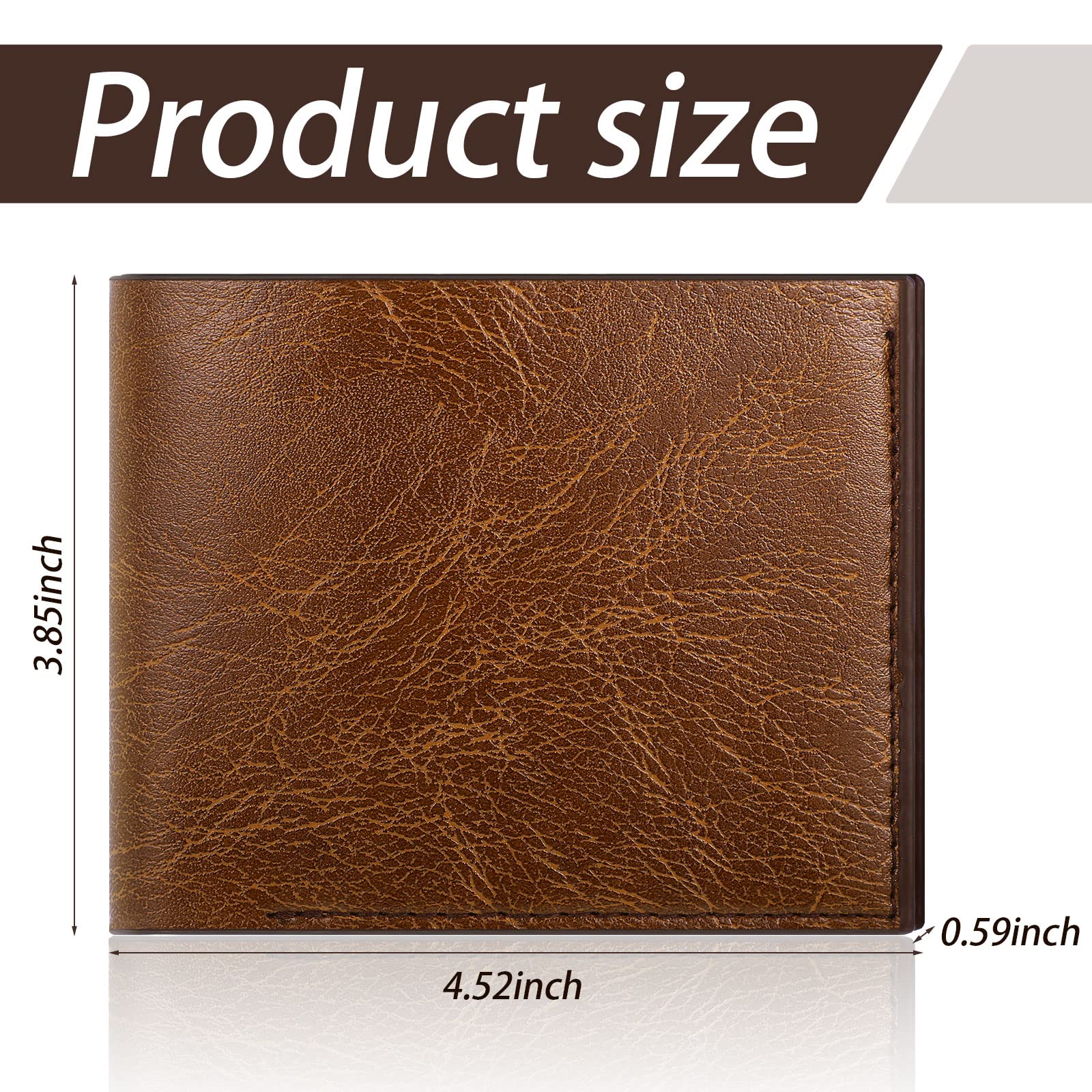 12 Pack PU Leather Wallets for Men - Bulk Trifold Blank Wallets for Laser Engraving, Perfect Christmas Gifts for Dad (Brown) | Ideal for Corporate Events, Promotions & Personalized Gifts