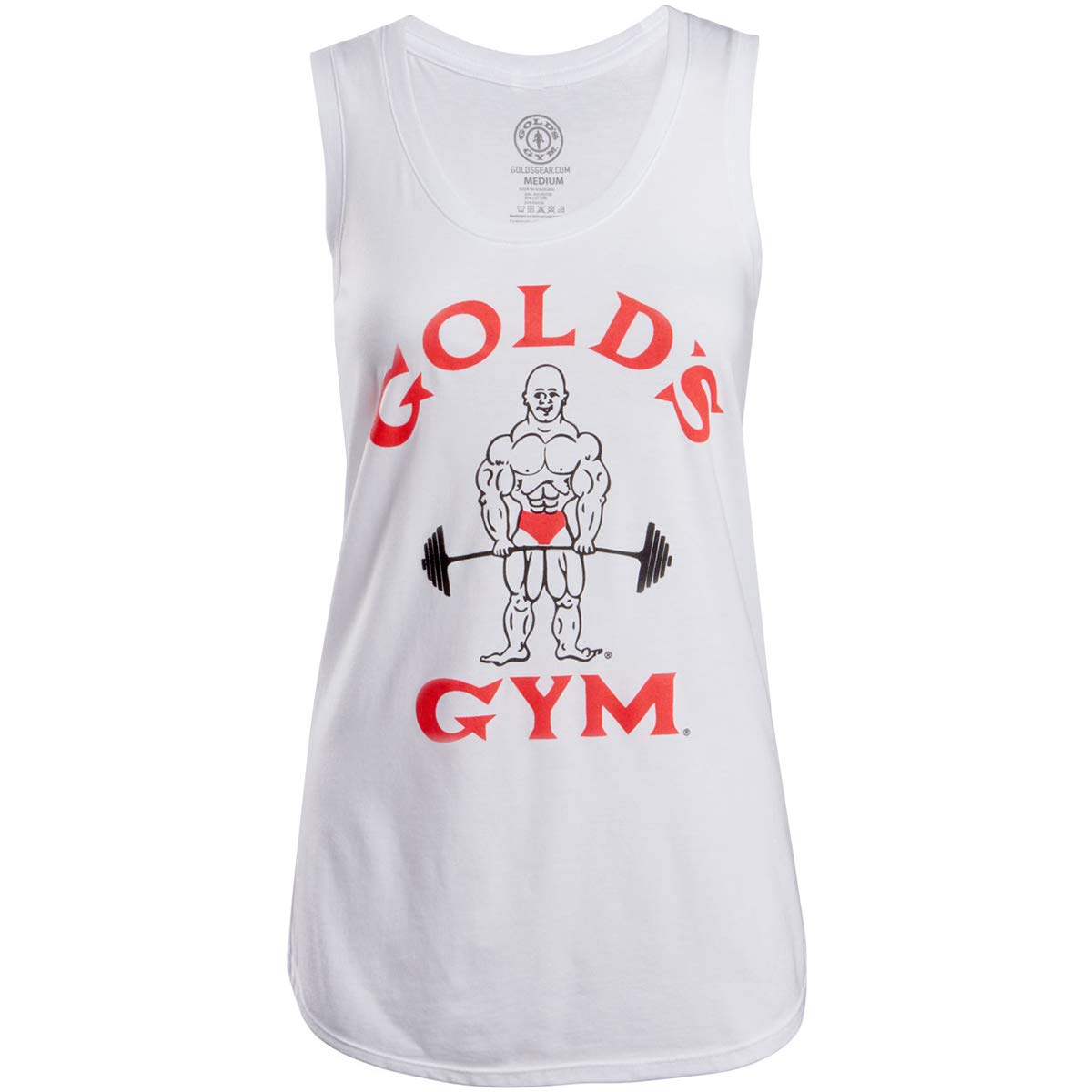 Gold's Gym Women's Classic Joe Racerback Tank Top - Breathable Workout Shirt for Yoga, Gym & Running - White