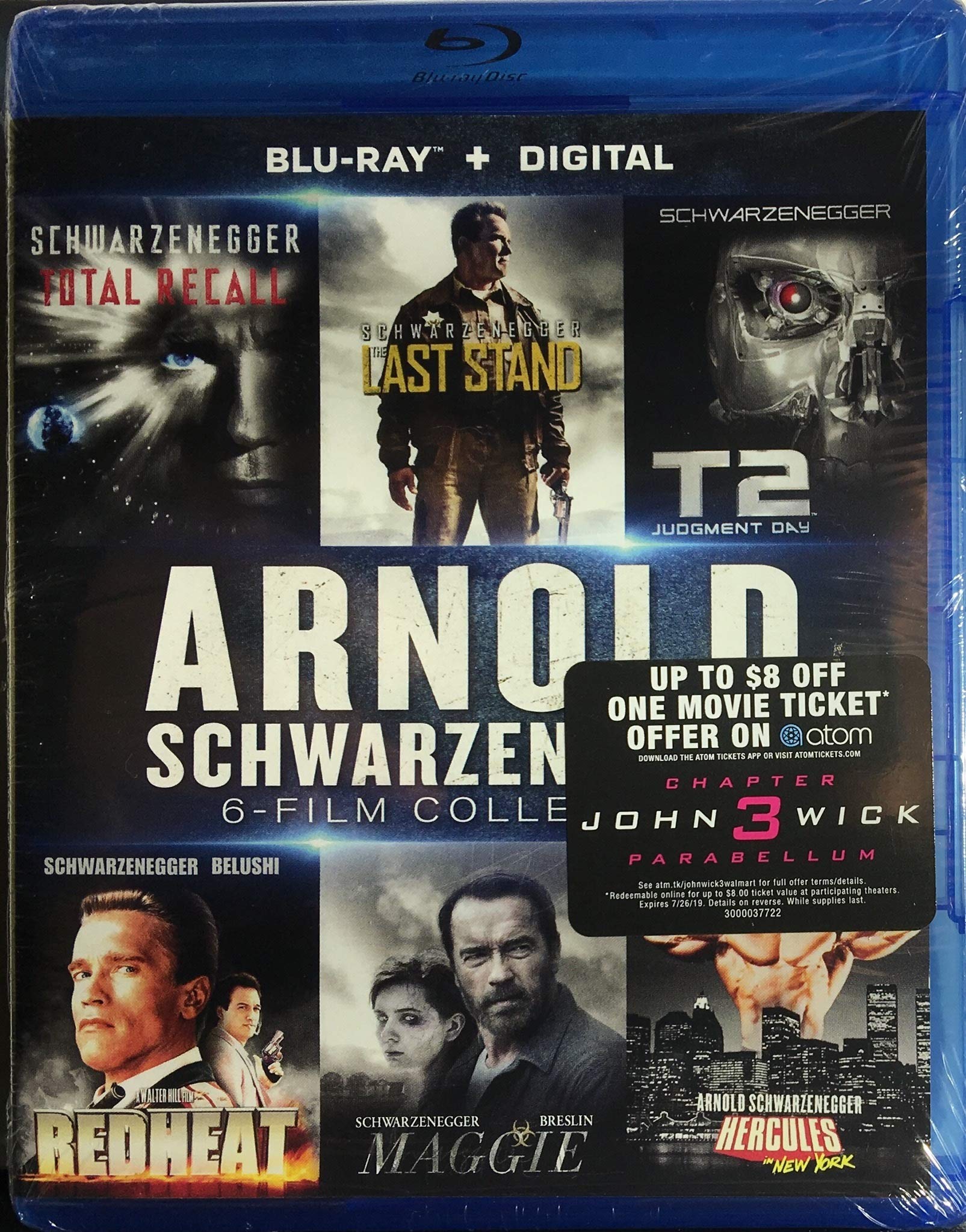 Arnold Schwarzenegger 6-Movie Blu-ray Collection with Digital HD - Hercules in New York, The Last Stand, Maggie, Red Heat, Terminator 2: Judgment Day & Total Recall - Action Film Bundle for Movie Nights & Home Entertainment