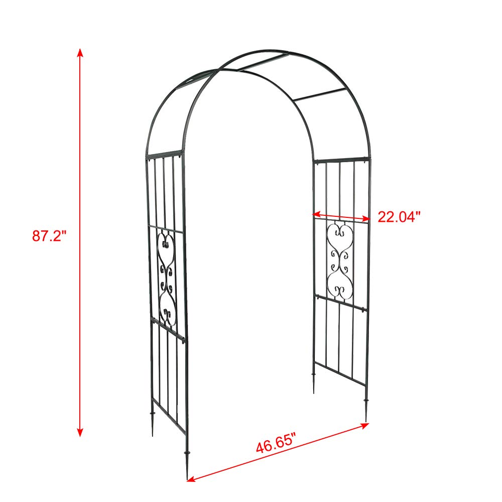 Arc Roof Wrought Iron Arch Plant Climbing Frame for Wedding Ceremonies & Birthday Parties - Perfect for Garden Decor, Vine Support, and Outdoor Event Backdrops