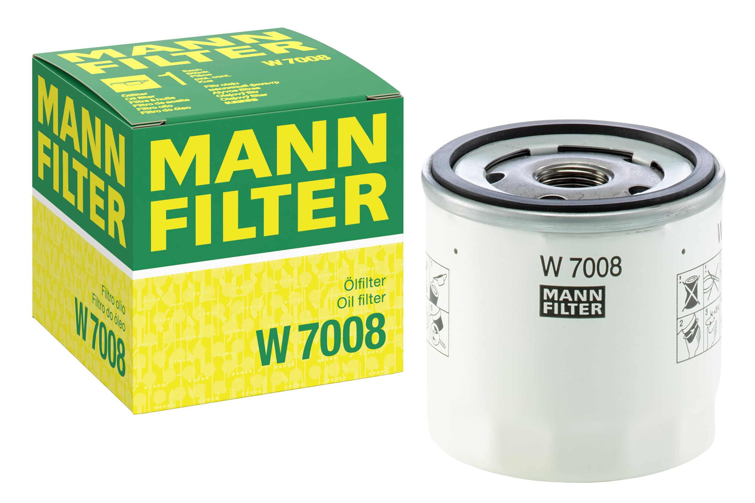 MANN-FILTER W 7008 Premium Spin-On Oil Filter Replacement for Cars, Trucks & SUVs - High Performance Engine Protection for Smooth Driving & Extended Vehicle Life