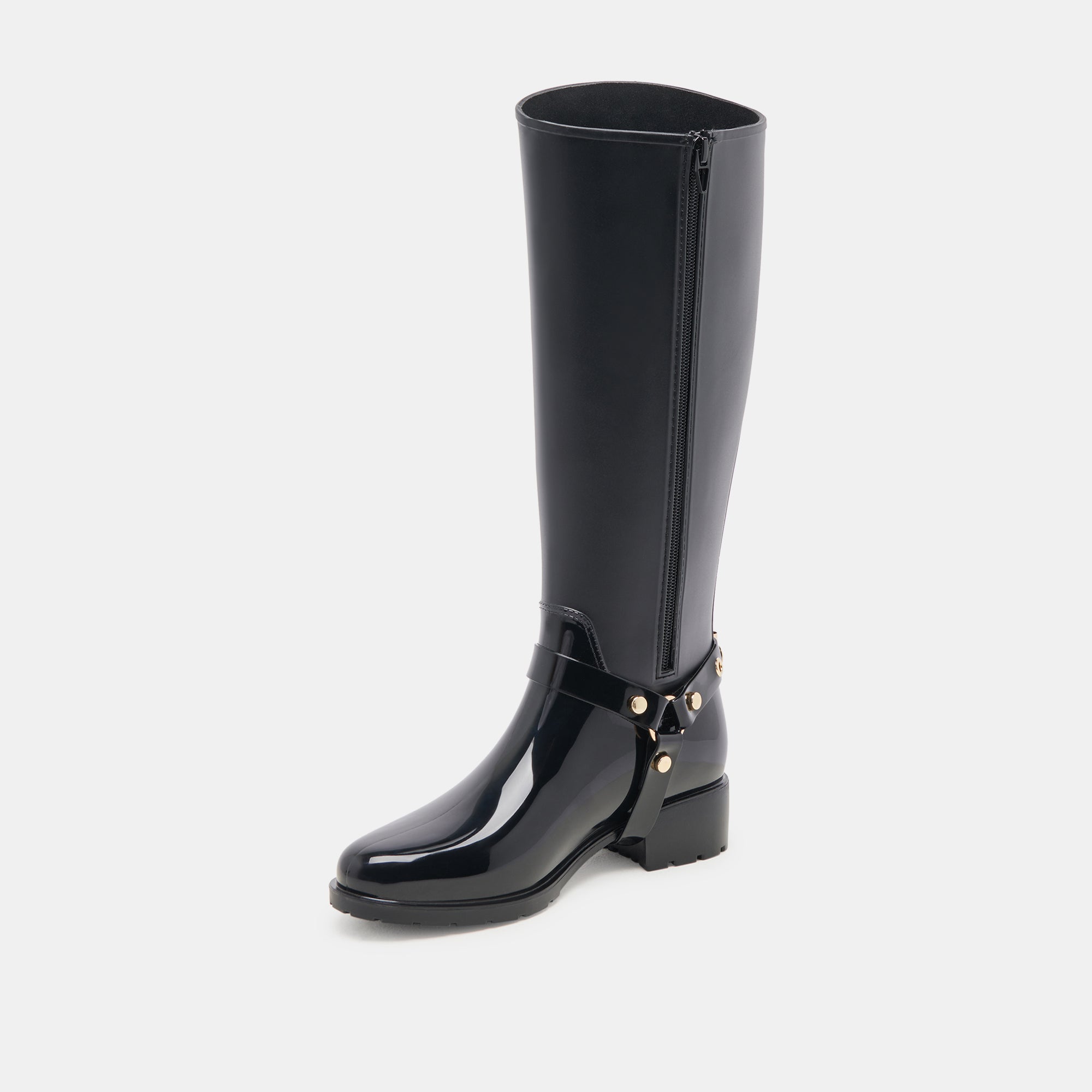 CLOUDY H2O Waterproof Rain Boots for Women - Mid-Calf Shiny Patent Leather Chelsea Boots - Stella Style Fashion Footwear for Rainy Days, Outdoor Activities & Urban Commuting