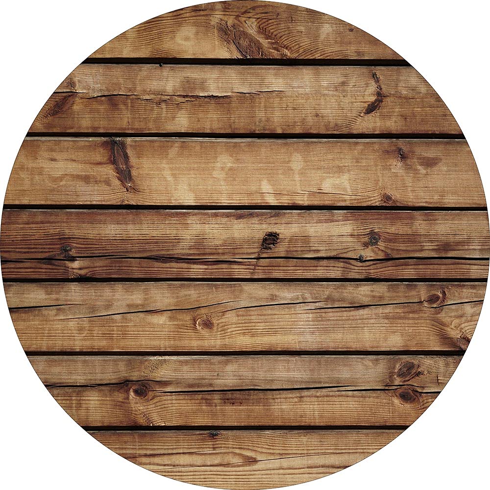 Rustic Brown Wood Round Backdrop - 8ft Polyester Photography Background for Baby Shower, Birthday Party Decor & Photo Booth | Mocsicka Wooden Board Backdrop for Wedding, Family Portraits & Social Media Content