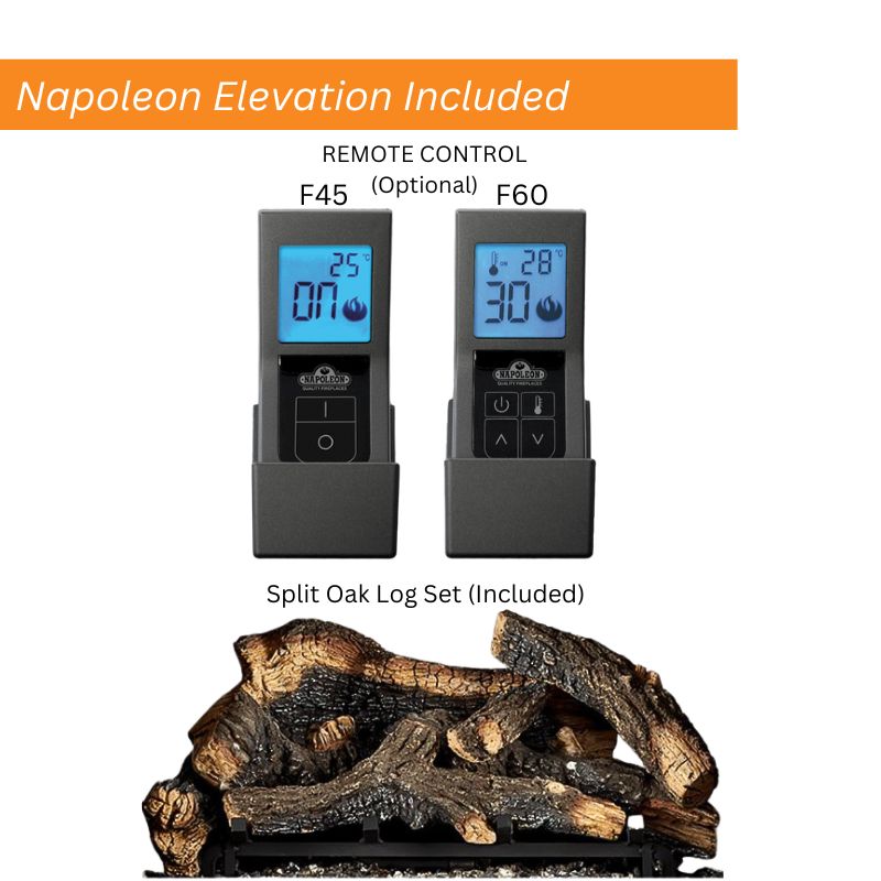 Napoleon Elevation 36 Inch Direct Vent Gas Fireplace - E36 Model | Indoor Heating Solution for Living Rooms & Bedrooms