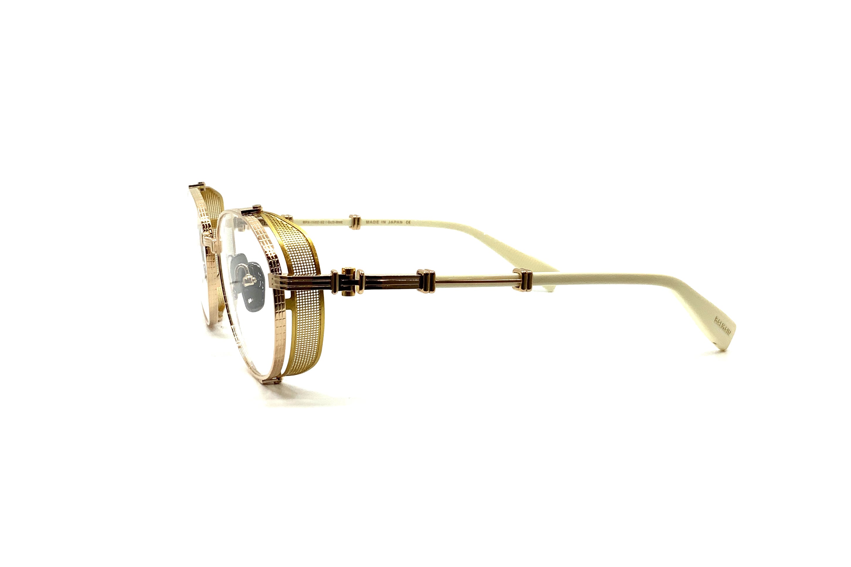 Balmain Brigade I Gold & White Sunglasses - Luxury Designer Shades for Men & Women - Perfect for Outdoor, Beach & Fashion Events