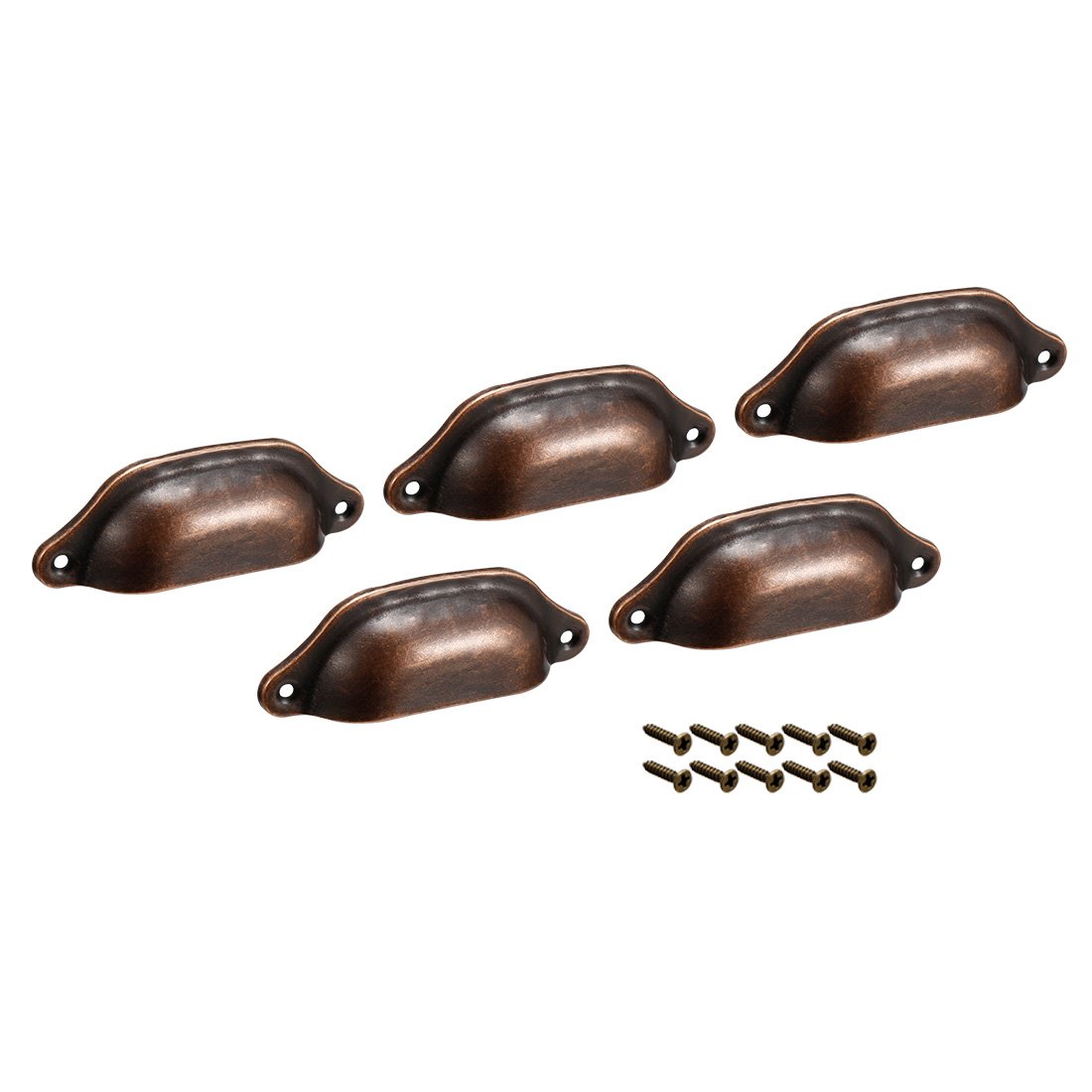 Carbon Steel Cup Pulls for Cabinets & Drawers, 5-Pack - Kitchen & Dresser Use