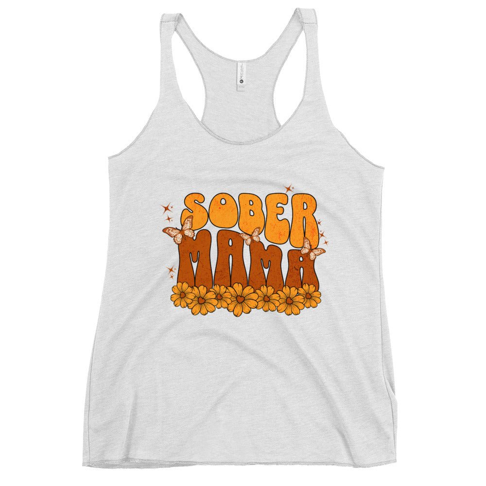 Sober Mama Strength Racerback Tank Top for Women - Gym Workout & Yoga Activewear