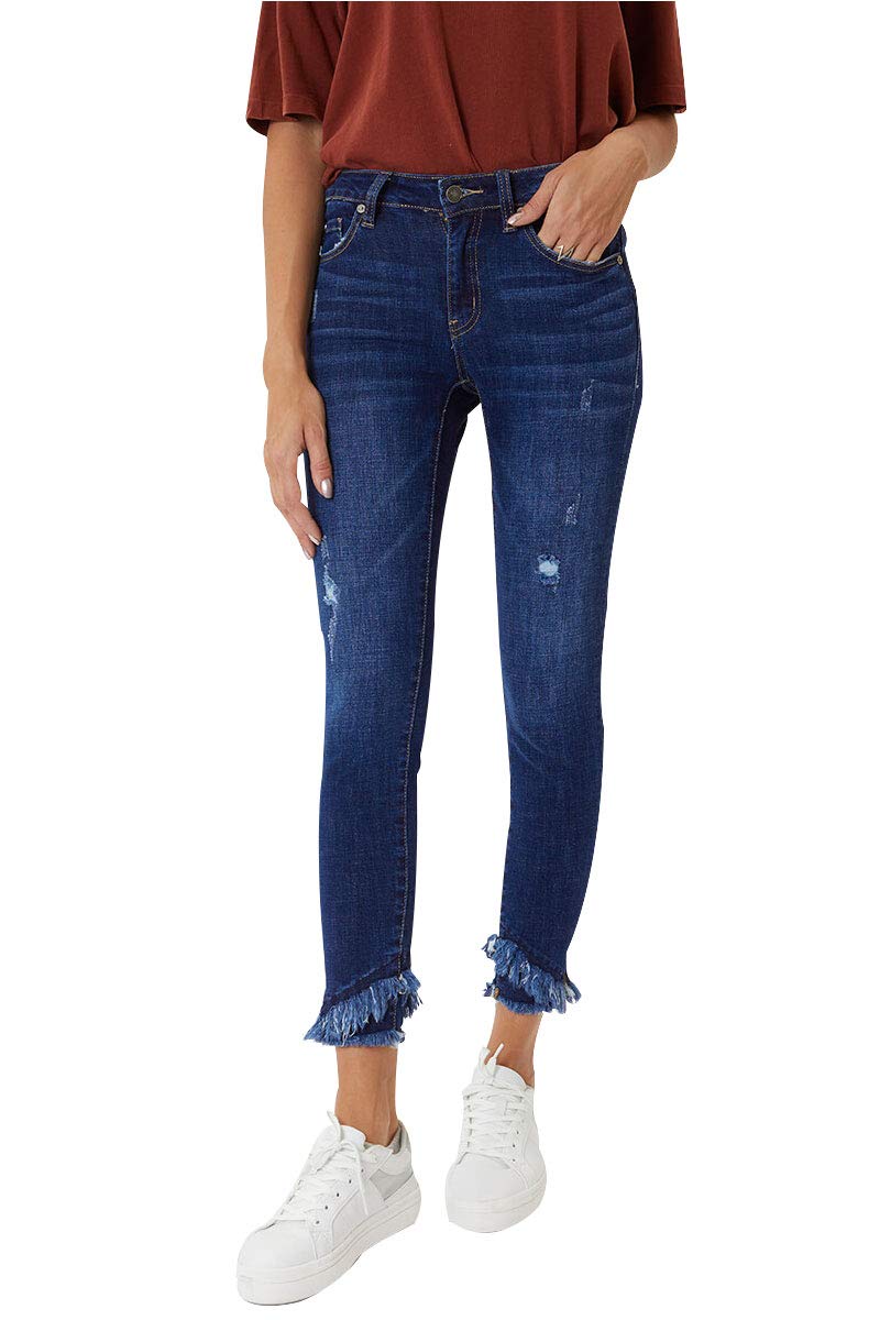 Kan Can Women's Mid Rise Ankle Skinny Jeans - Stretch Denim, Size D 11/29 | Comfortable & Stylish for Casual Wear, Office & Night Out
