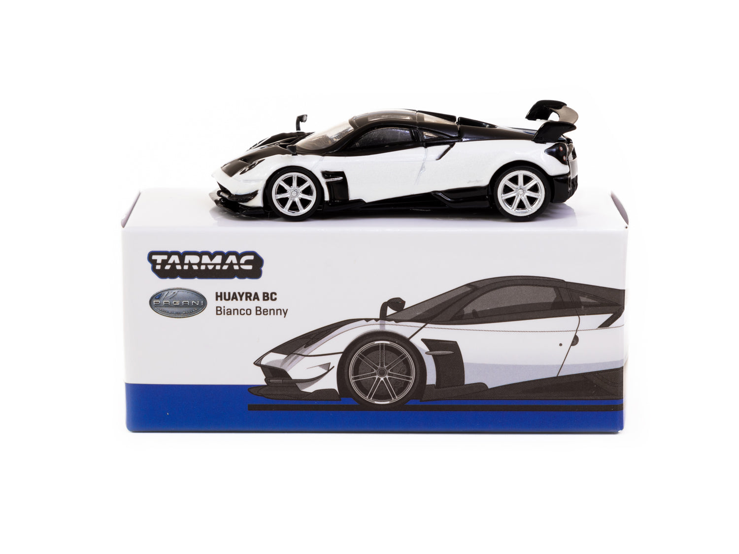 Tarmac Works 1/64 Pagani Huayra BC Bianco Benny Diecast Model Car - Premium Collectible for Car Enthusiasts & Display for Home/Office Decor