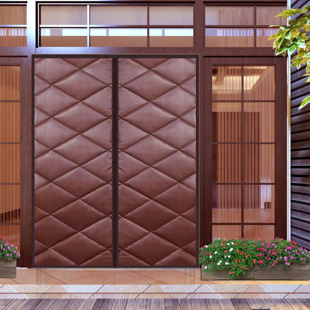 60x95 Inch Magnetic Thermal Insulated Door Curtain - Heavy Duty Winter Cotton Insulation with Electromagnetic Shielding & Noise Reduction | Waterproof, Hands-Free Design for Home, Office & Warehouse Use