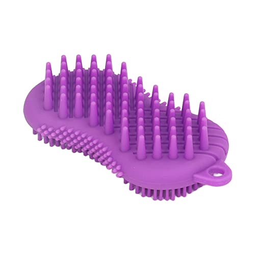 Premium Silicone Body Scrubber for Shower & Bath - Double Sided Exfoliating Massager for Scalp & Skin - Soft Grip, Fatigue Relief & Safe Cleaning (Purple) - Ideal for Relaxation, Spa Days & Self Care Routines