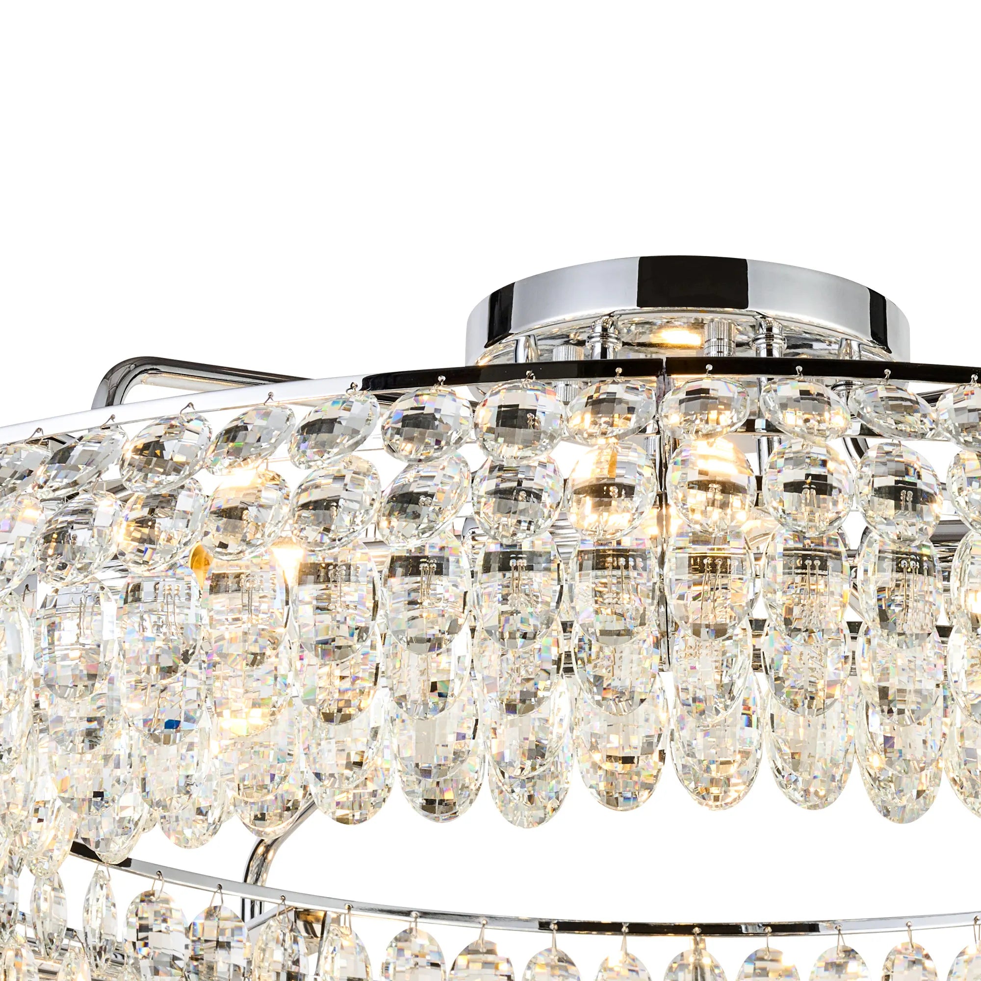 Consten Semi Flush Ring Ceiling Light Fixture with E14 Socket - Perfect for Bedroom, Hallway & Small Space Lighting