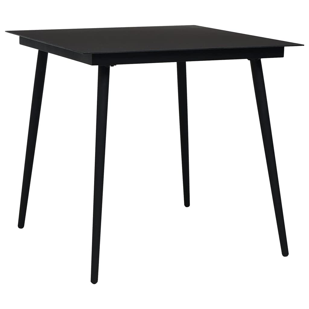 EBTOOLS Outdoor Patio Table - Heavy Duty Black Metal Garden Furniture for Backyard, Porch, Deck, Poolside & BBQ Parties | Weather Resistant Dining & Entertaining Solution