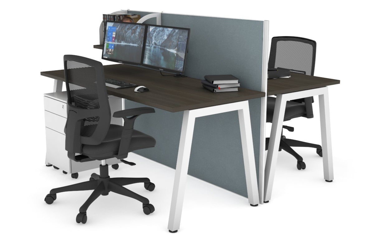 Horizon Quadro 2-Person Office Workstation Bench with A-Legs - 1400mm x 700mm (55