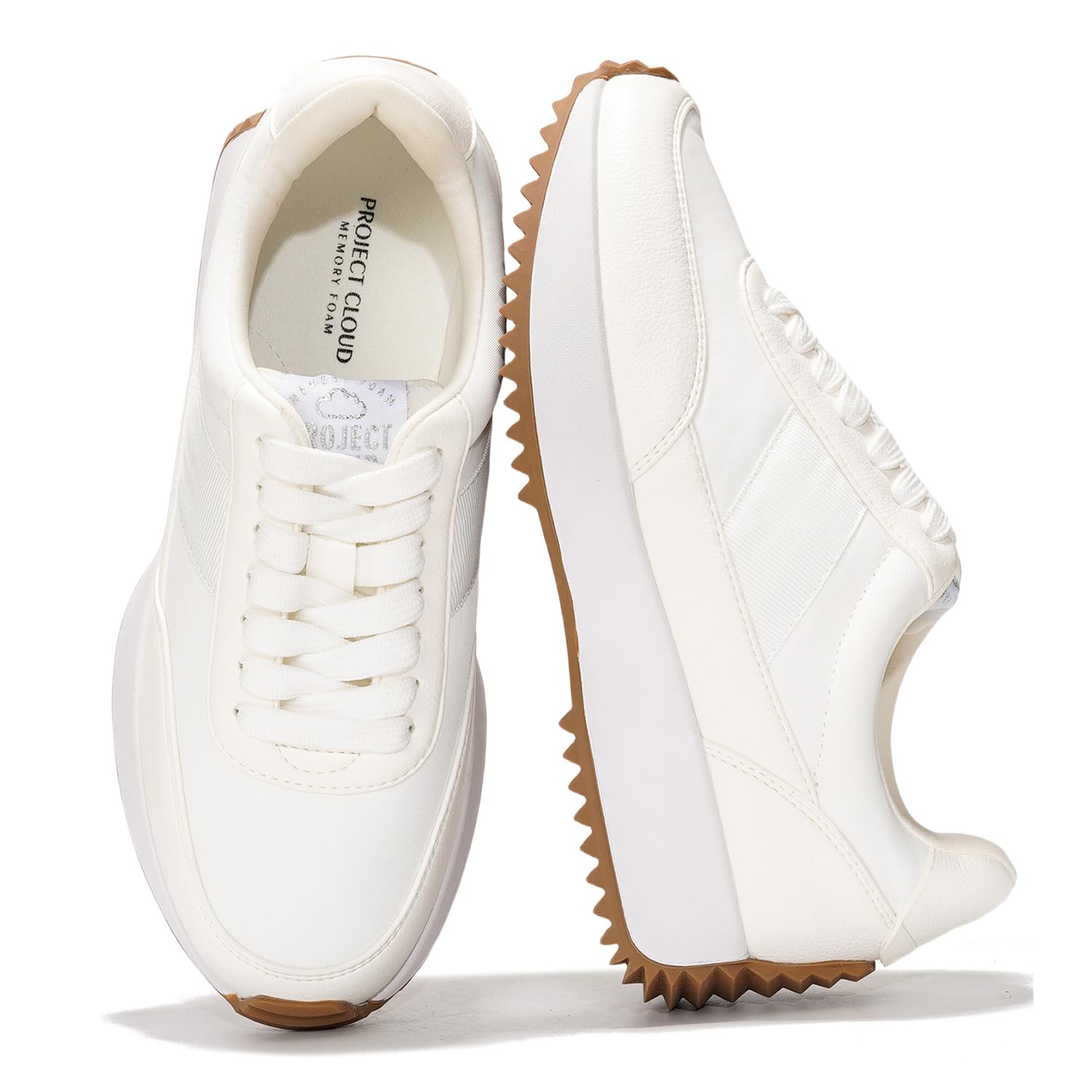 **Women's Trendy Sneakers 2025 - Cloud Project Memory Foam Insole, Lightweight Spring Shoes, Non-Slip Lace-Up Fashion Sneakers for Running, Walking & Casual Wear**