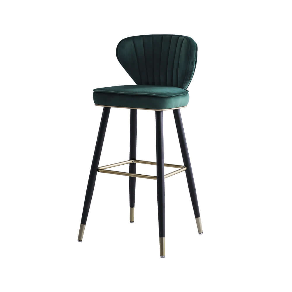 Modern Blue Velvet Counter Height Bar Stools with Back - Set of 3 for Kitchen Island, Breakfast Nook & Home Bar Decor