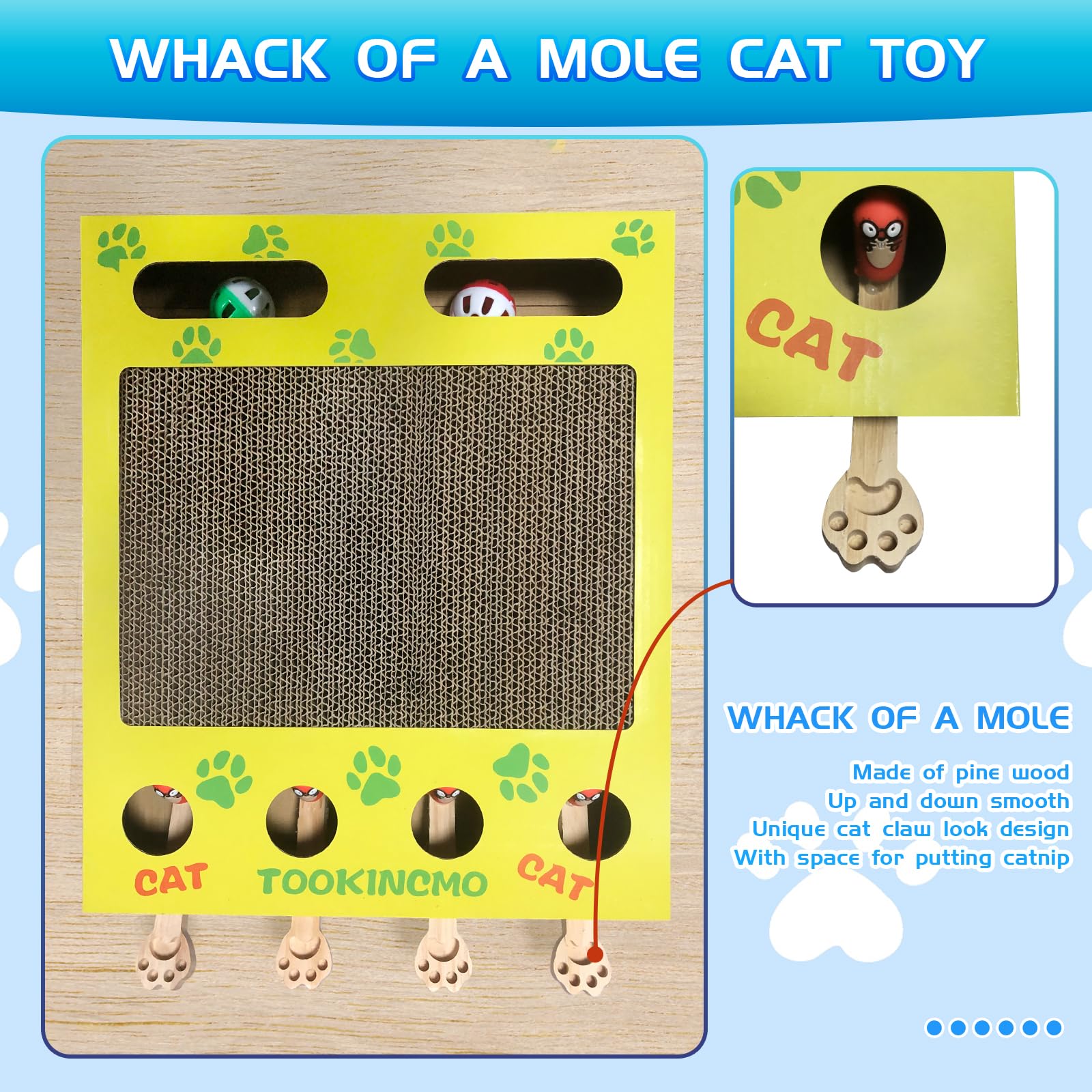 4-in-1 Cat Toy Box with Interactive Games - for Indoor Cats Play & Exercise