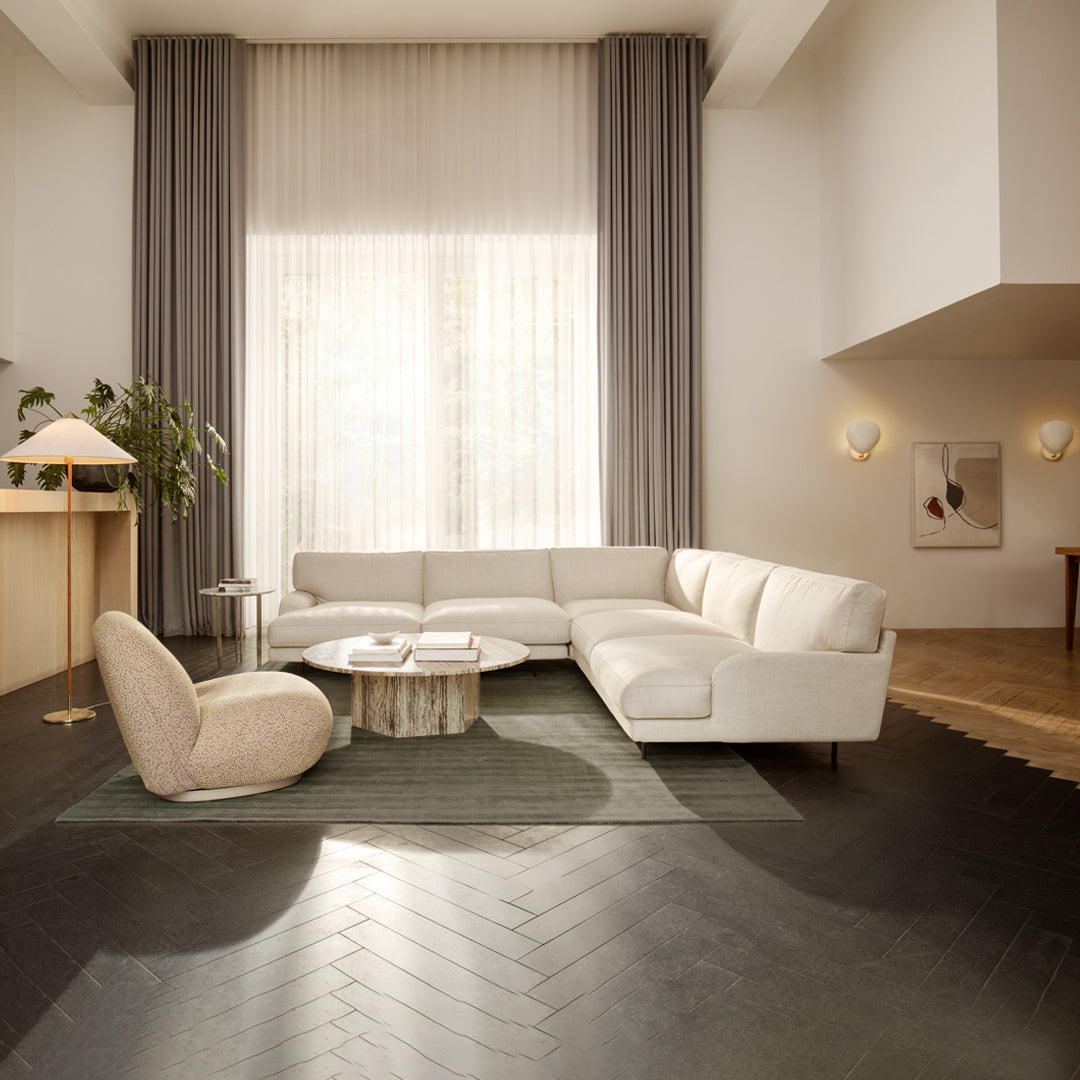 Gubi Gamfratesi Ioi Side Table - Modern Scandinavian End Table for Living Room, Bedroom & Office - Stylish Small Table with Wooden Legs & Marble Top