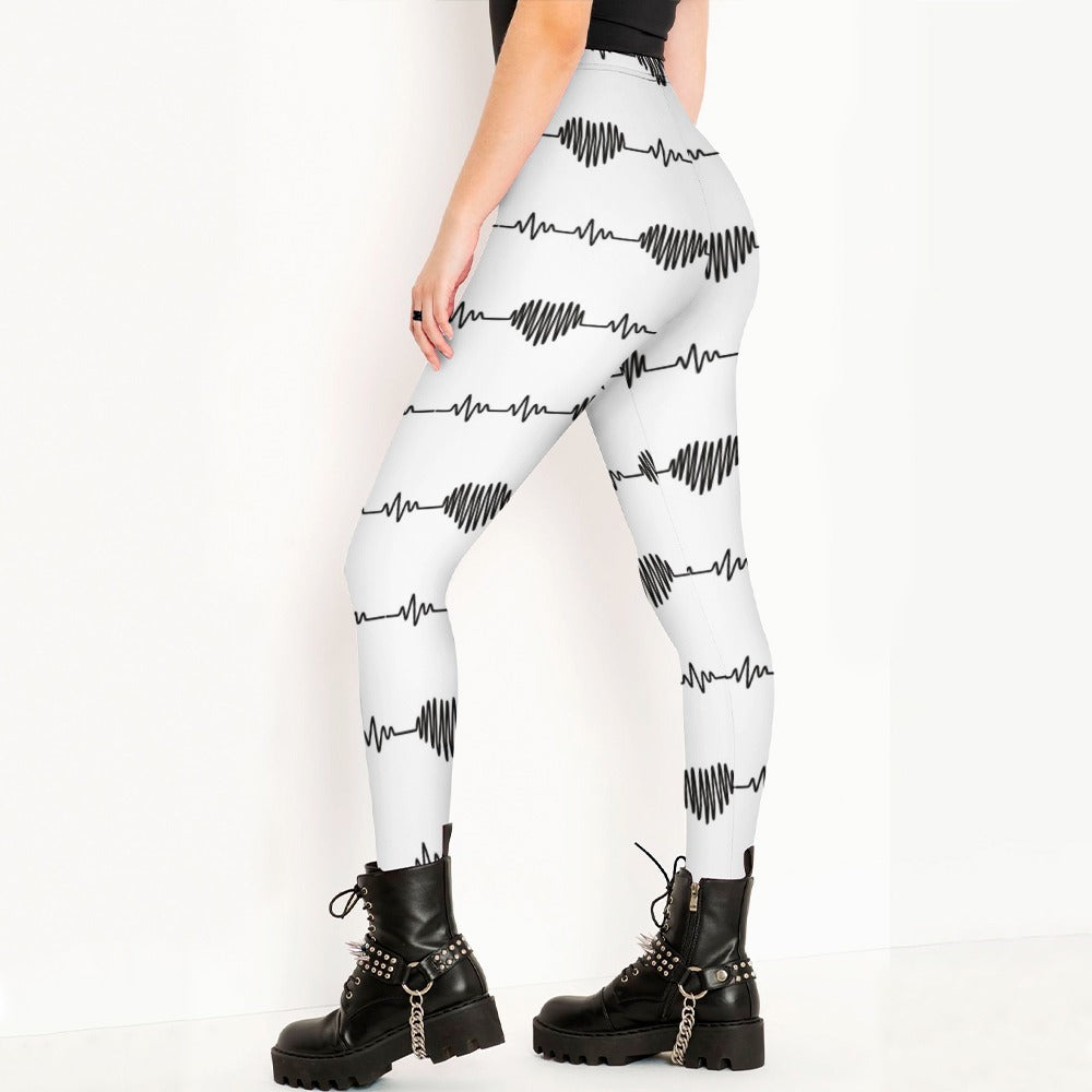Beating Heart Leggings - High Waisted Yoga Pants for Women, Comfortable Workout Leggings with Unique Heart Design - Perfect for Yoga, Gym, Running & Casual Wear